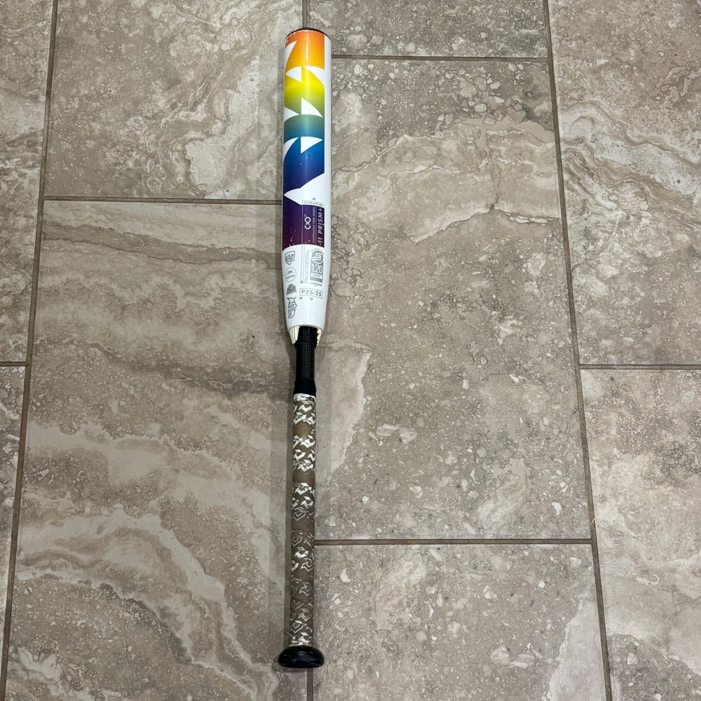 DeMarini Prism+ Fastpitch Softball Bat 29 inch 18 oz -11 PZS-25 Rainbow White